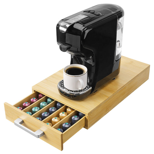 Navaris Bambus Kaffeekapseln Aufbewahrungsbox - Stilvolle und stabile Box