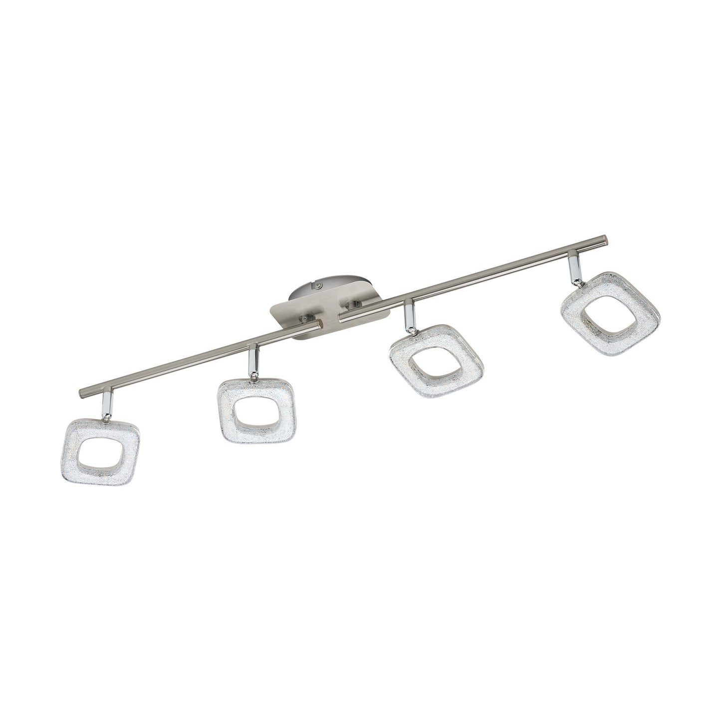 Eglo Deckenlampe mit 4 Spots Deckenspot mit Kristall-Effekt nickel-matt