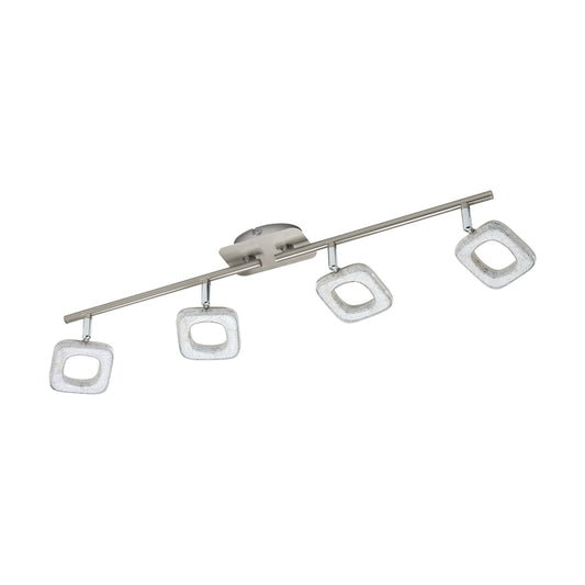 Eglo Deckenlampe mit 4 Spots Deckenspot mit Kristall-Effekt nickel-matt