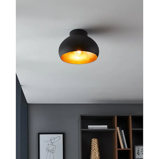 Eglo Deckenleuchte Mogano 2 schwarz-gold Ø 28 cm  Deckenlampen